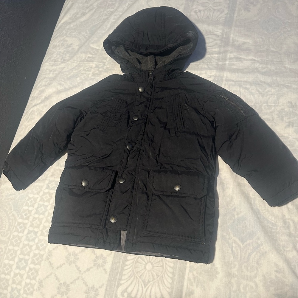 GAP Black Hooded Puffer Jacket for Kids